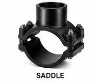 Wetpipe HDPE saddle fitting for branch connections on PE100 pipelines